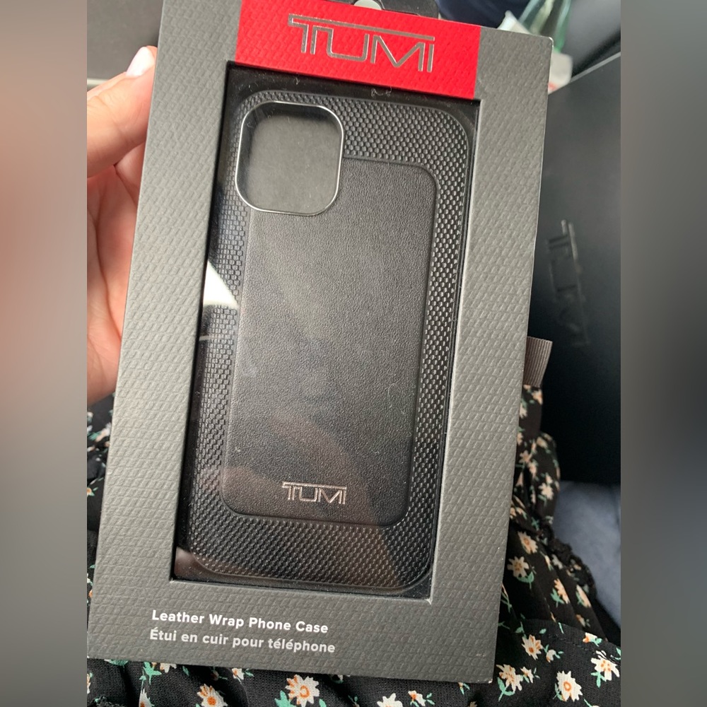 TUMI IPHONE 12 MINI LEATHER WRAP PHONE CASE